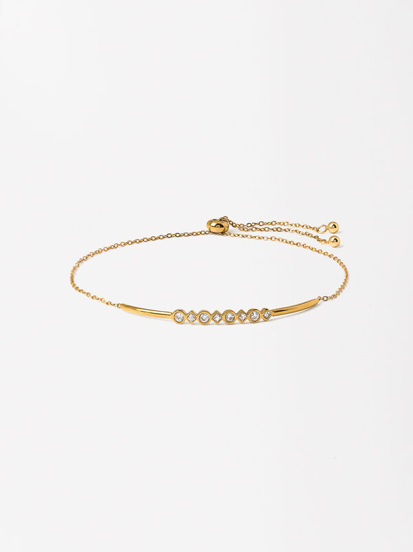 Bracelet with crystals - stainless steel