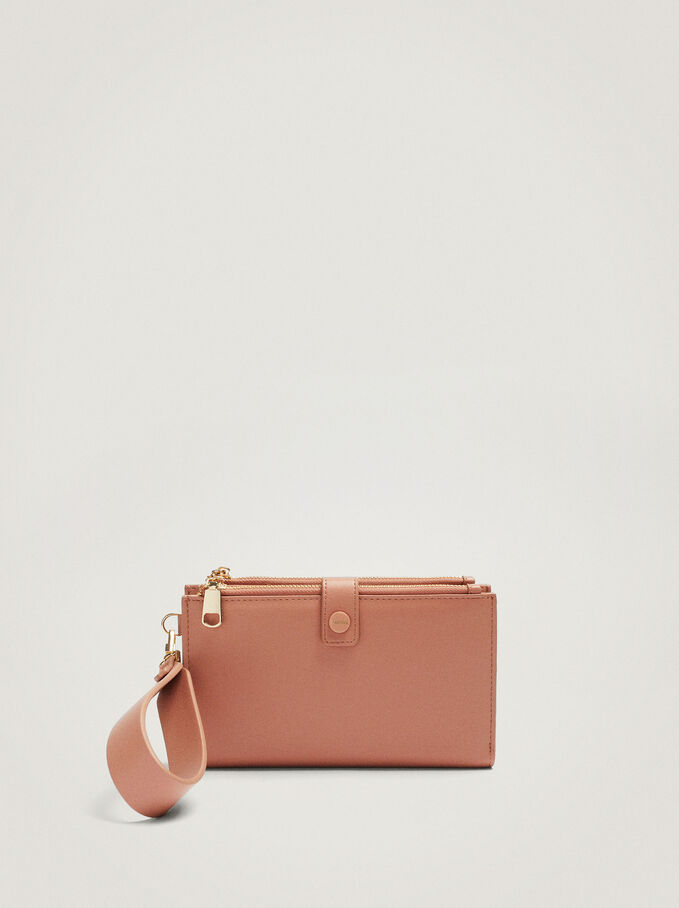 Wallet With Handle, Pink, hi-res