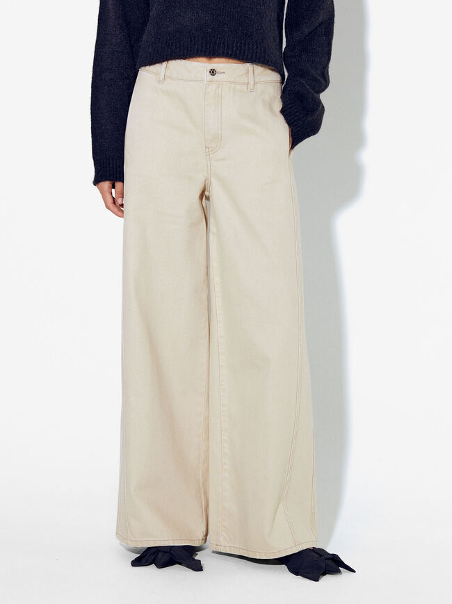 Wide Cotton Trousers image number 2.0