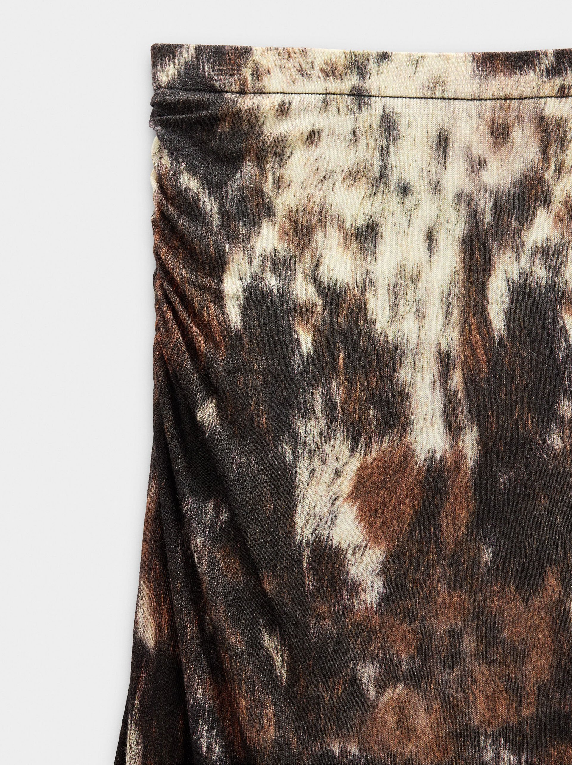 Long skirt in knit printed with animal print image number 6.0