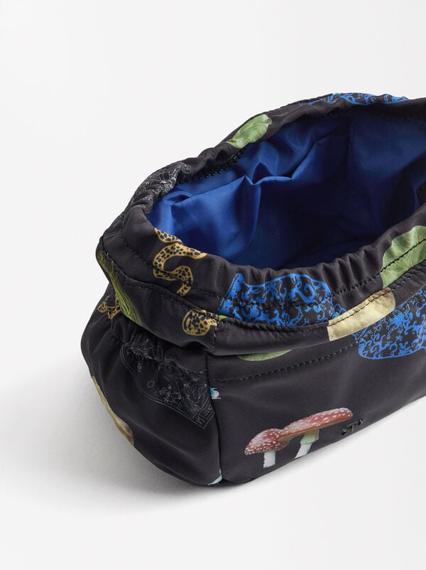 Printed nylon toiletry bag
