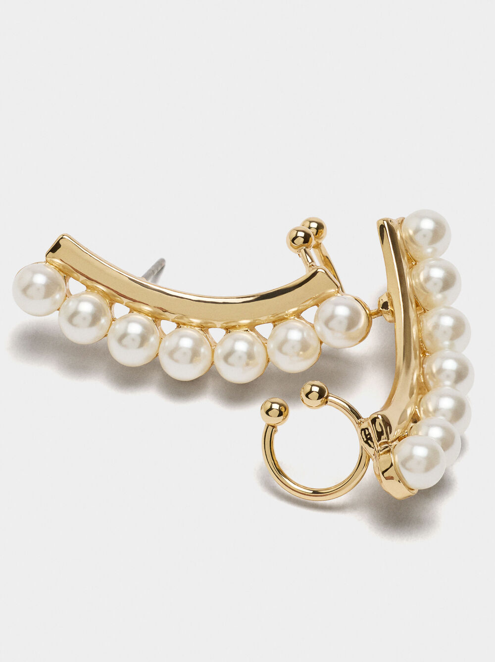 Earjacket-Ohrringe mit Perlen