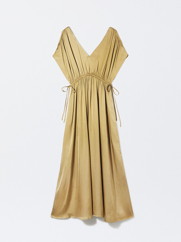 Flowy Adjustable Dress, Golden, hi-res