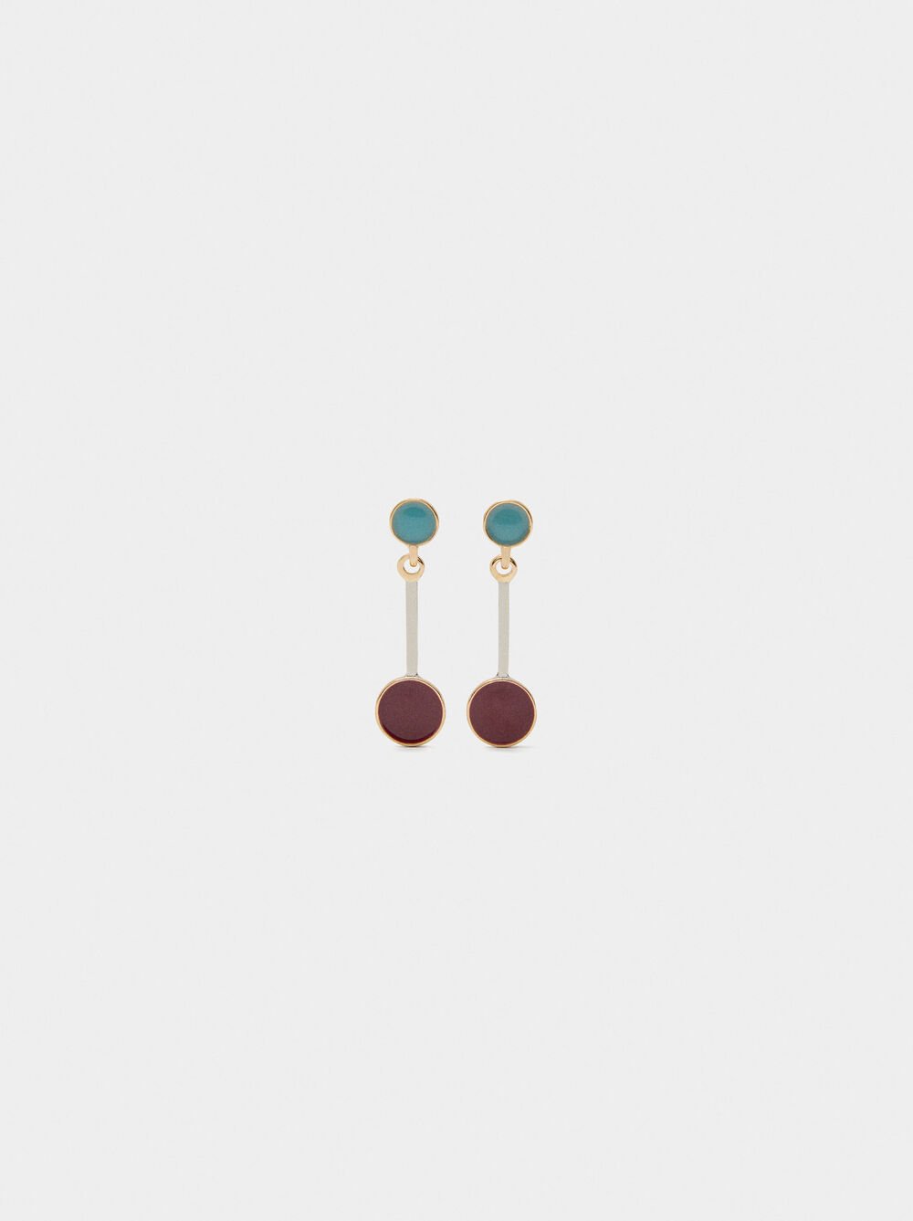 Long earrings with enamel