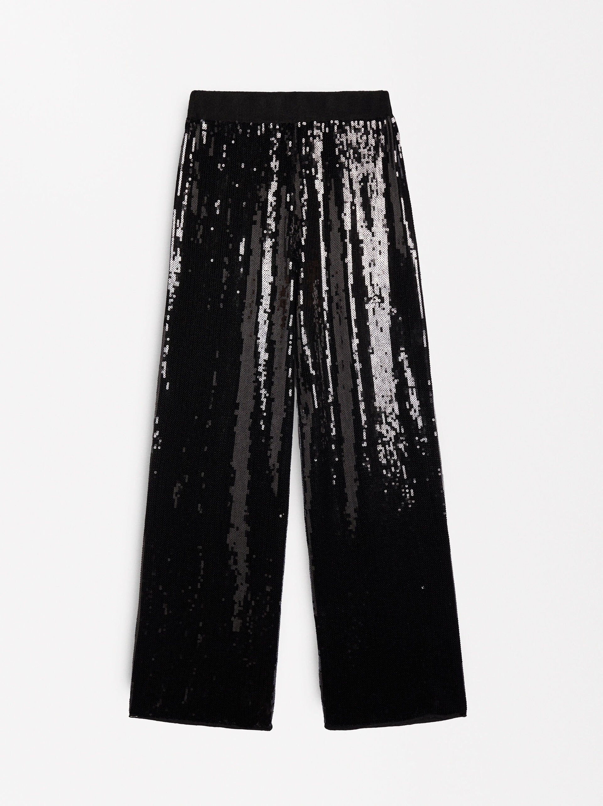 Knit trousers with sequins image number 5.0