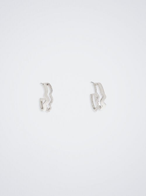 Hoop Earrings With Zirconia