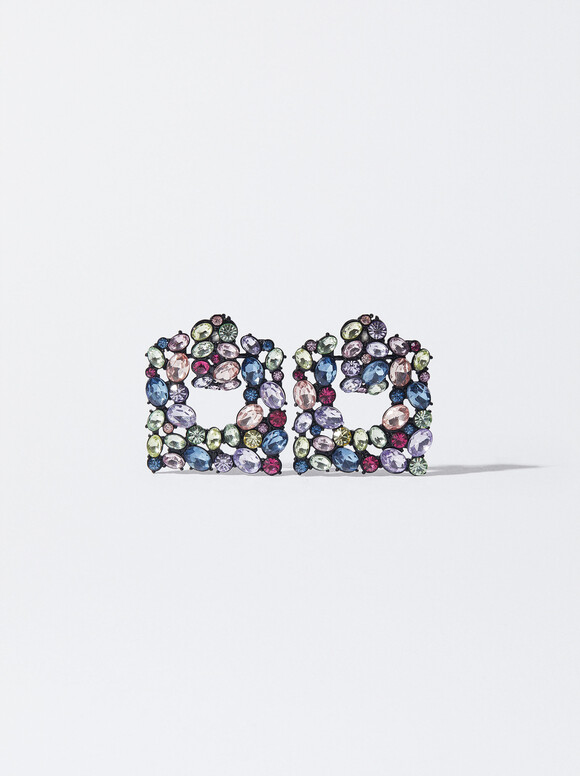 Boucles D'Oreilles Avec Cristaux, Multicolore, hi-res