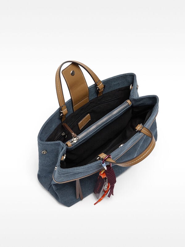 Canvas tote bag with charm