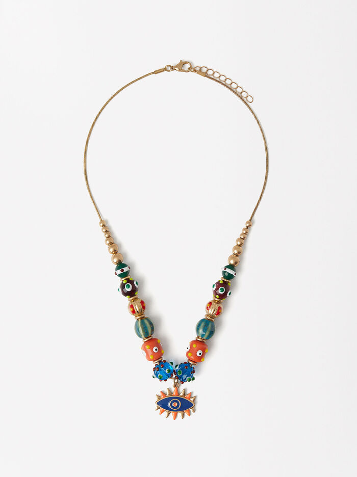 Multicoloured Necklace With Ceramic