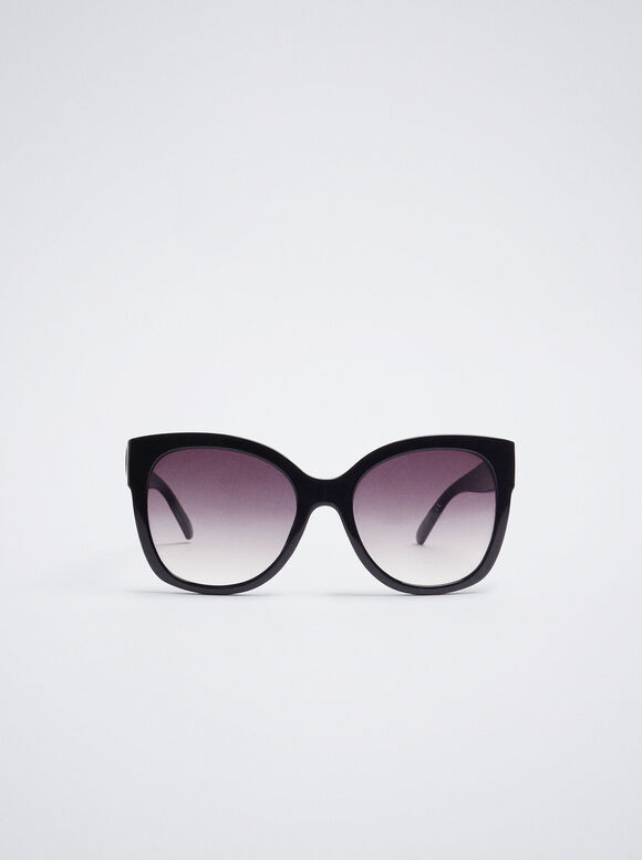 Lunettes De Soleil Avec Monture Épaisse, Marron, hi-res