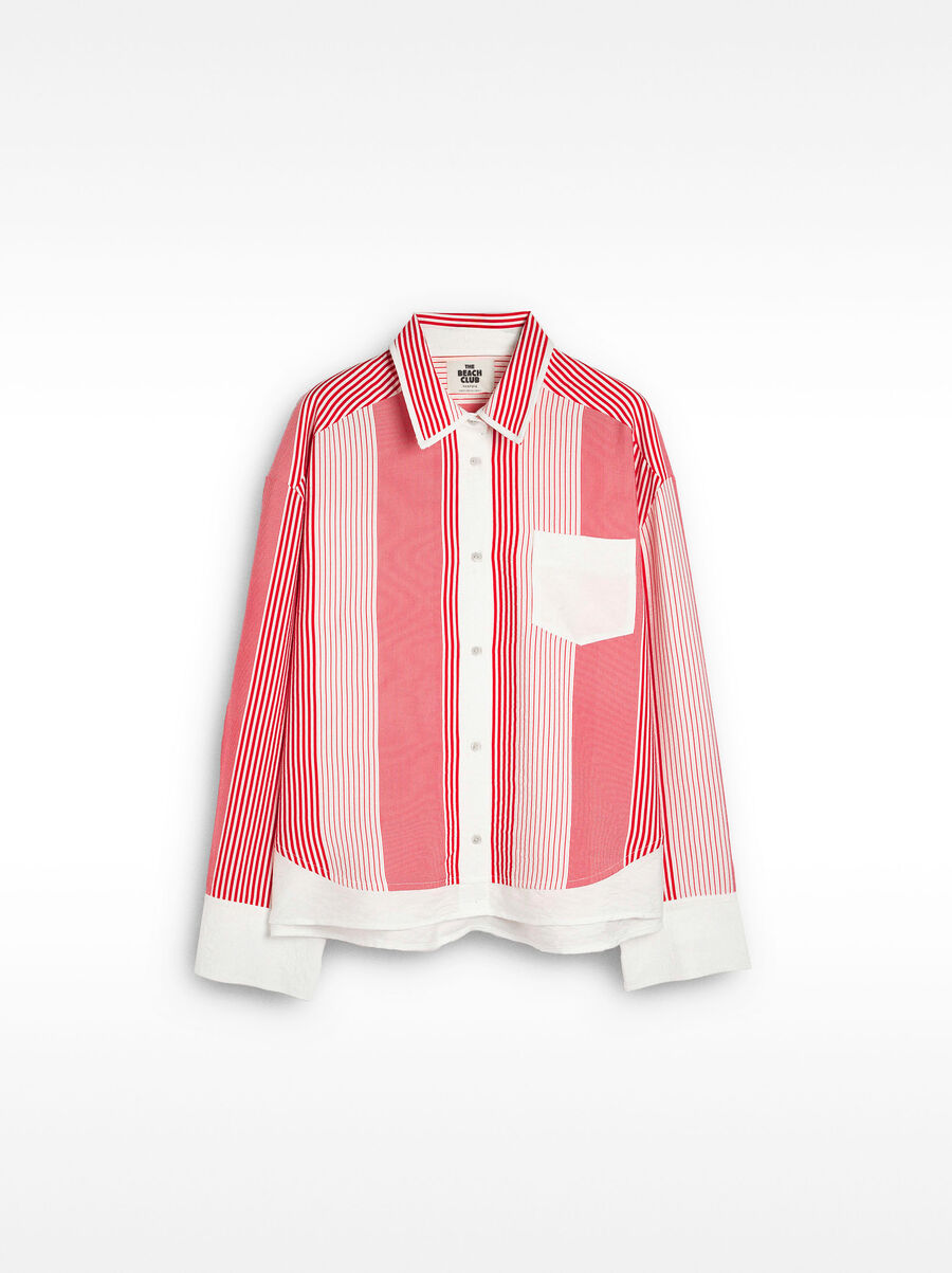 Striped shirt with contrast
