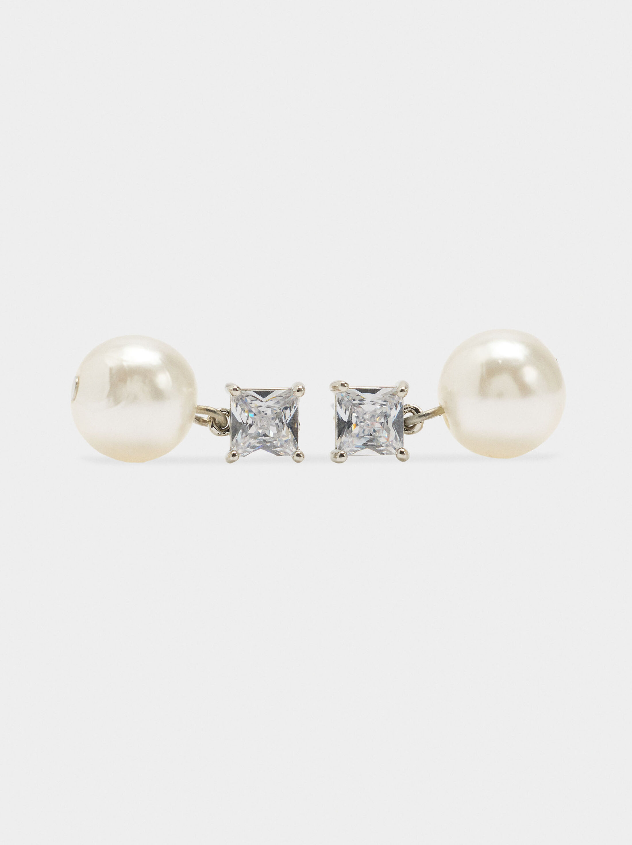 Earrings with crystals and pearls image number 1.0