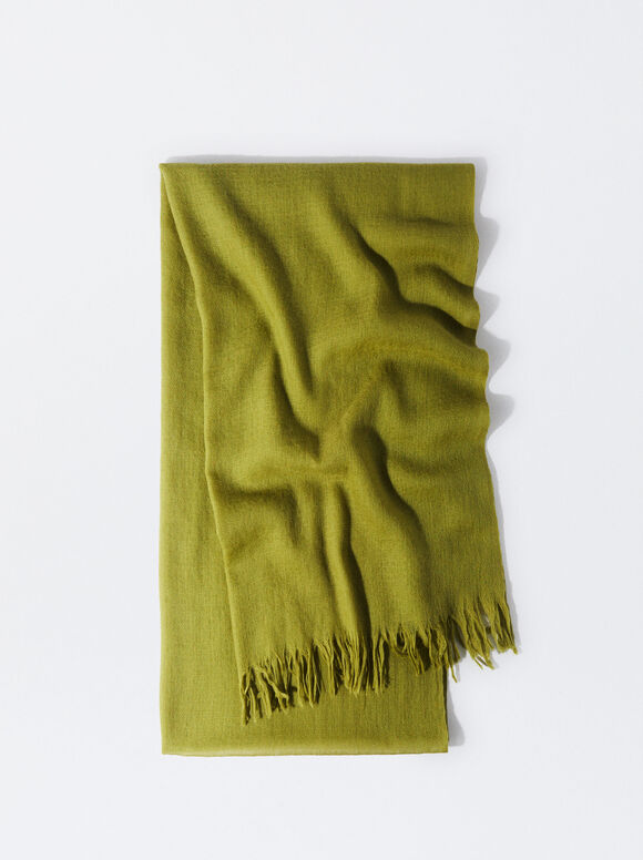 100% Wool Pashmina, Green, hi-res