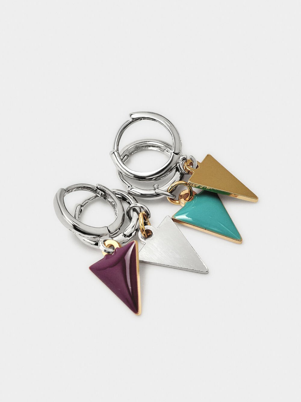 Set of hoop earrings with enamel