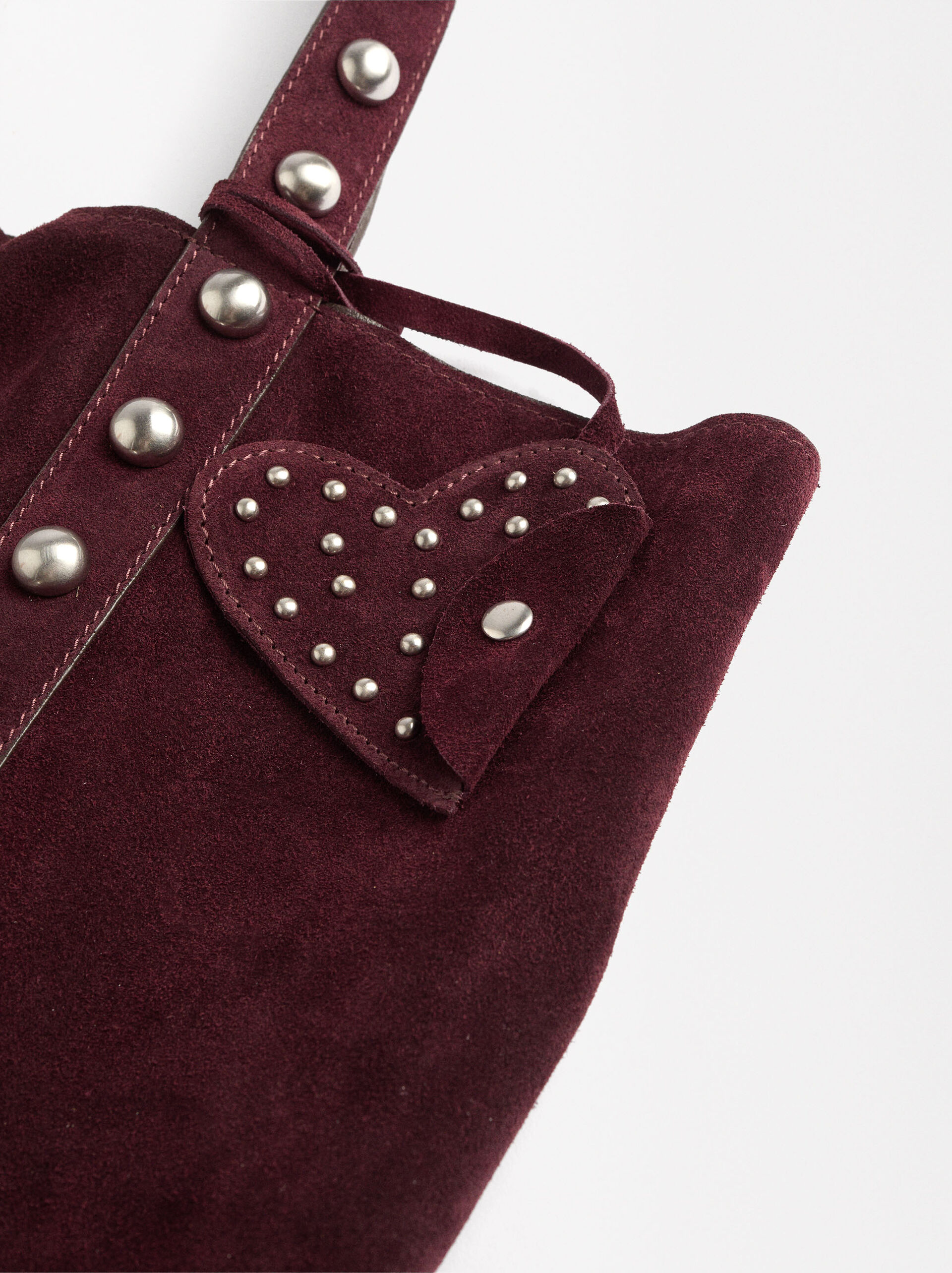 Leather shopper bag with studs image number 1.0