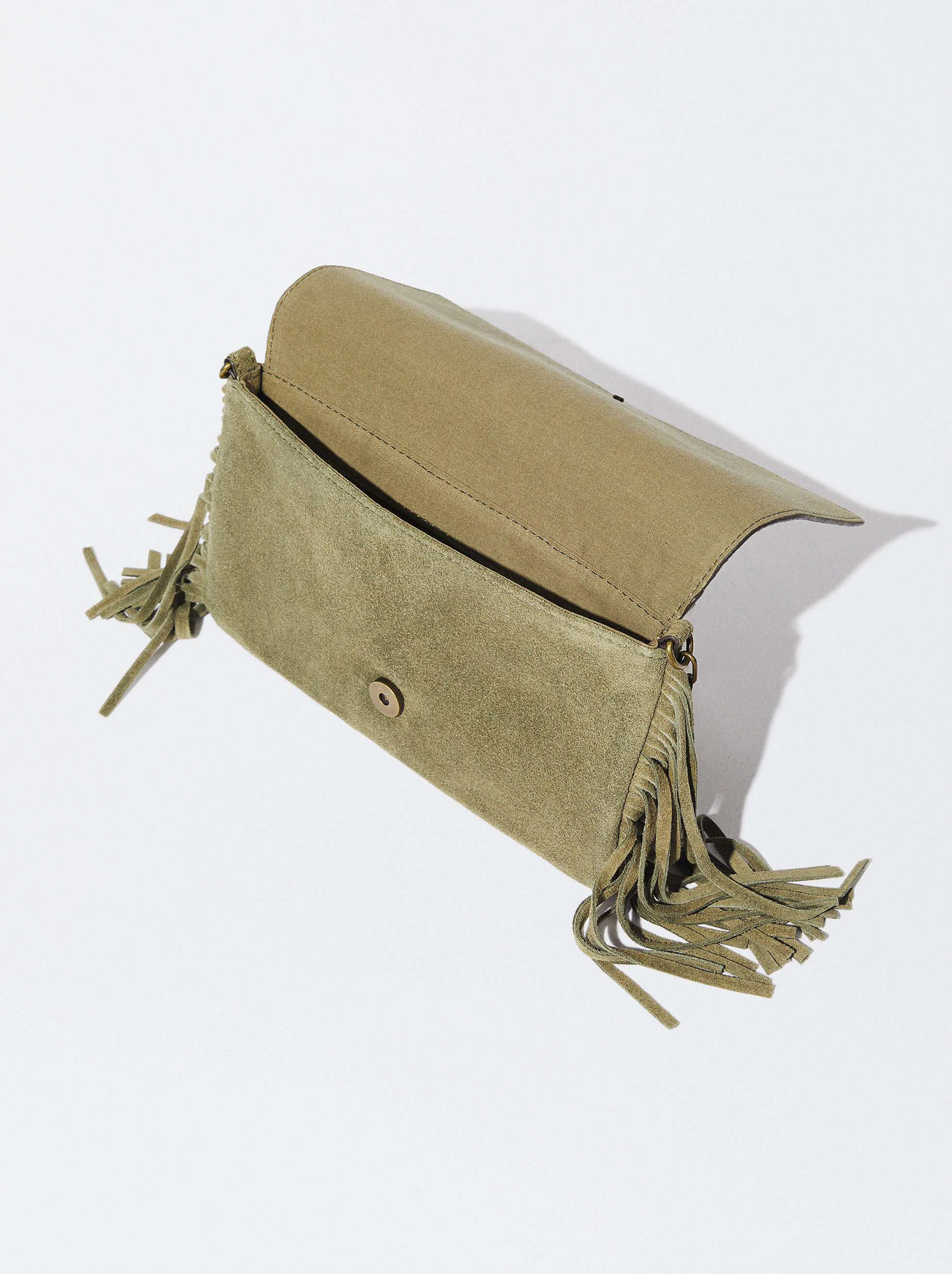 Zara split 2025 suede crossbody bag
