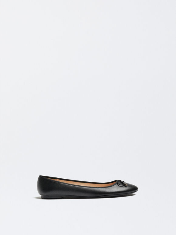 Ballerinas With Bow Detail, Black, hi-res