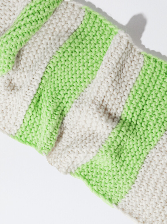 Online Exclusive - Two-Tone Scarf With Fringes, Multicolor, hi-res
