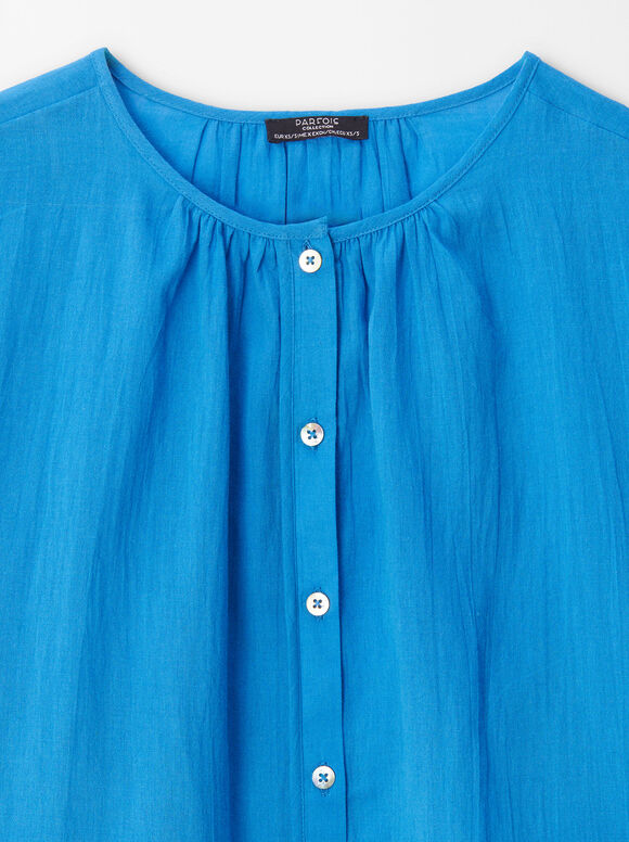 Camisa 100% Algodón, Azul, hi-res