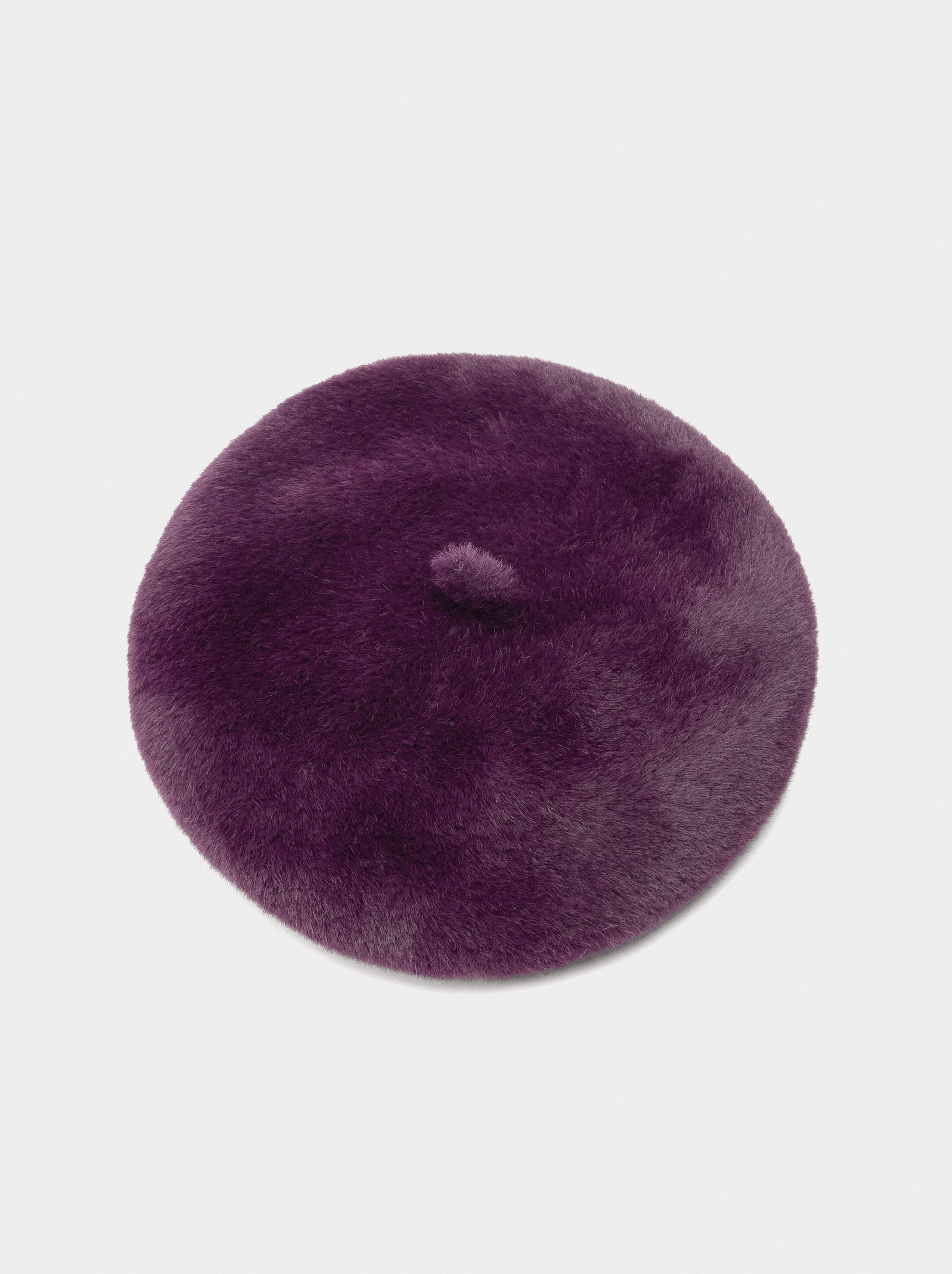 Beret with fur effect image number 2.0
