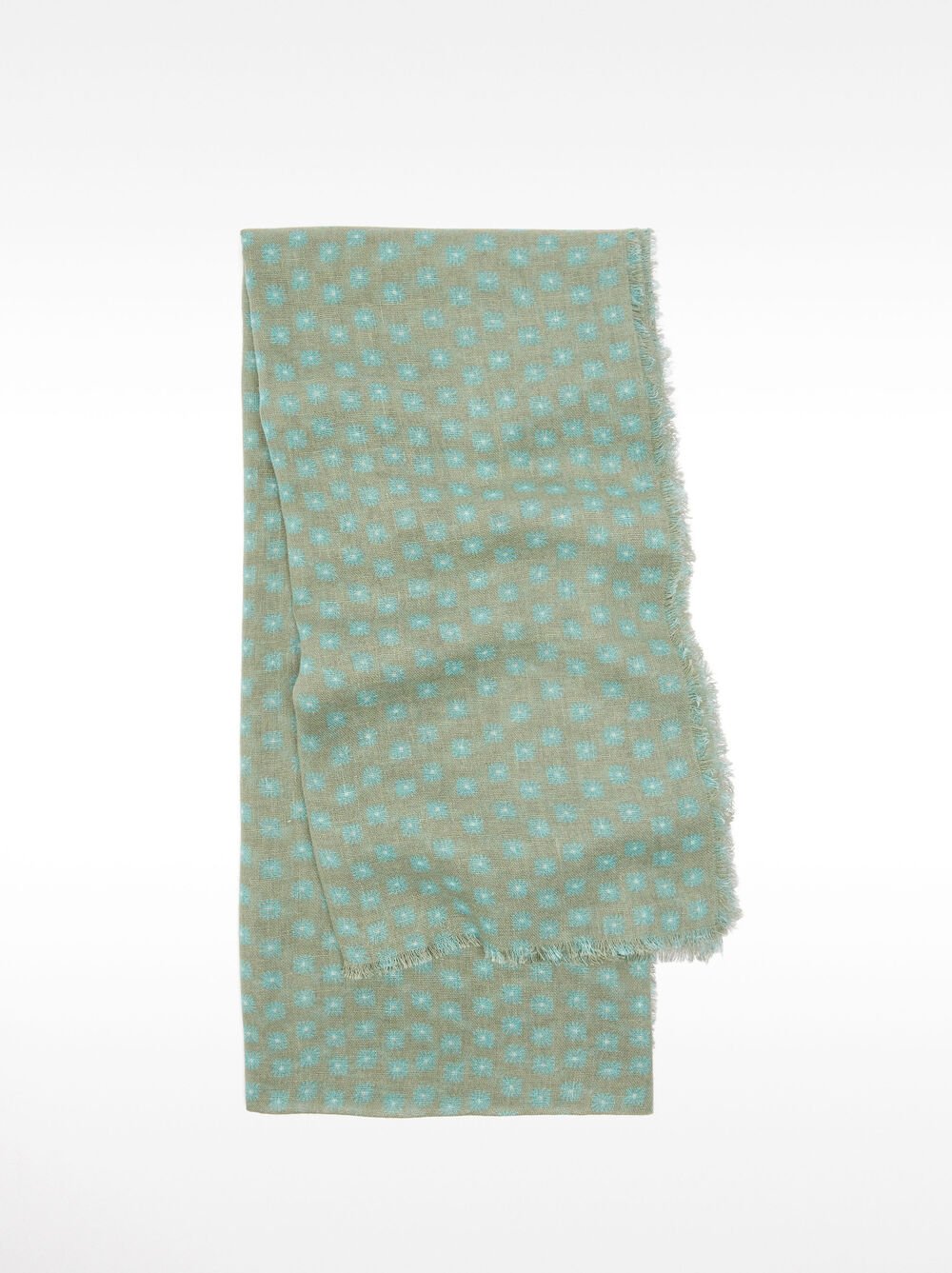Printed cotton blend scarf