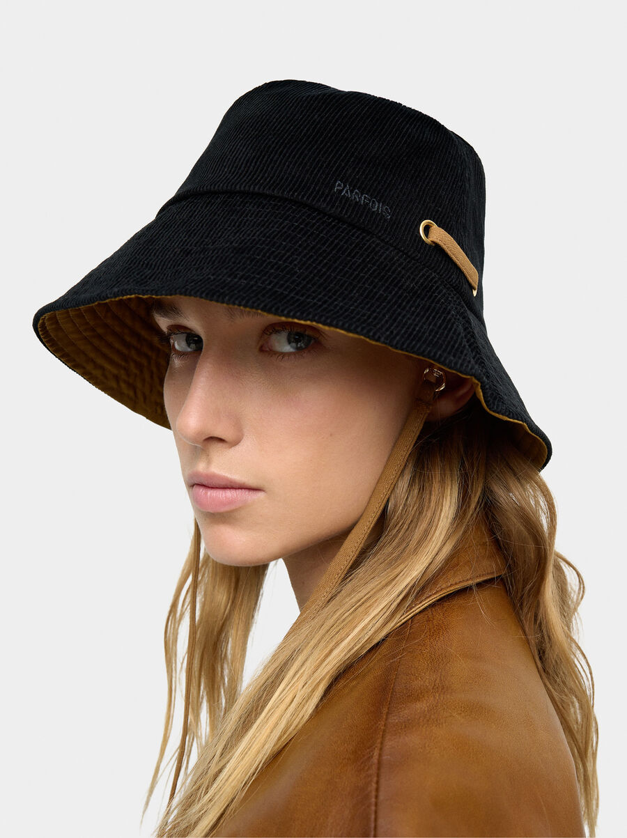 Bucket hat with adjustable strap