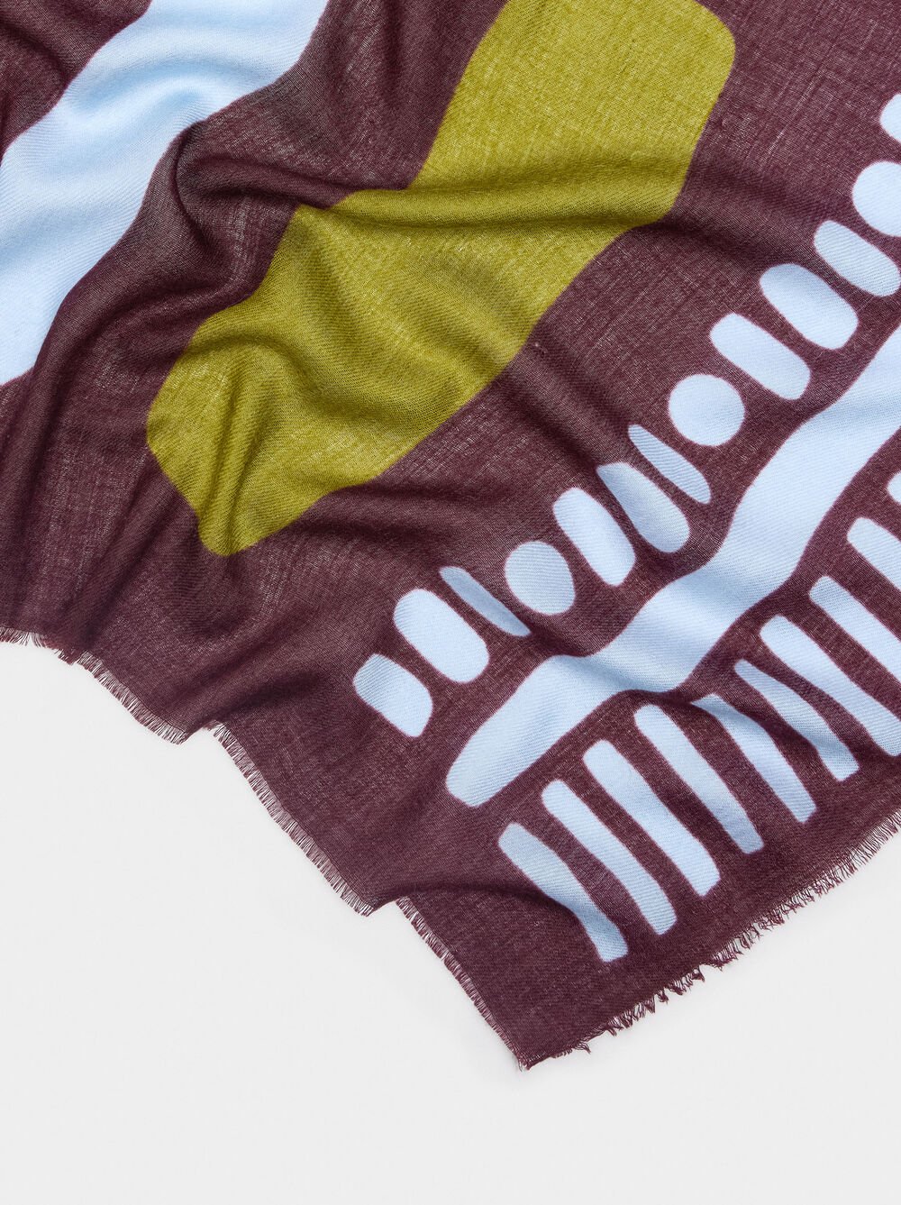 Printed scarf with wool