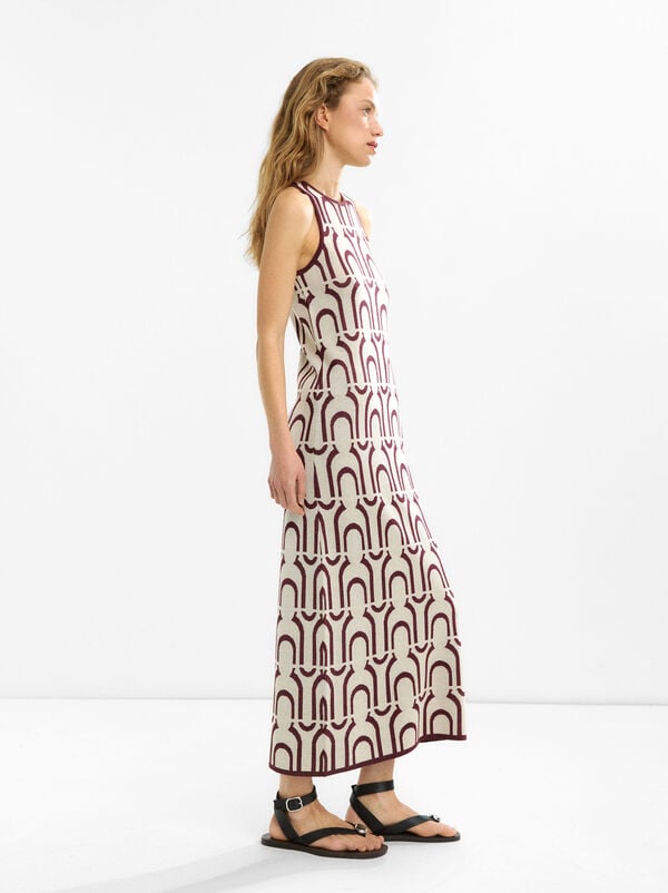 Long jacquard knit dress