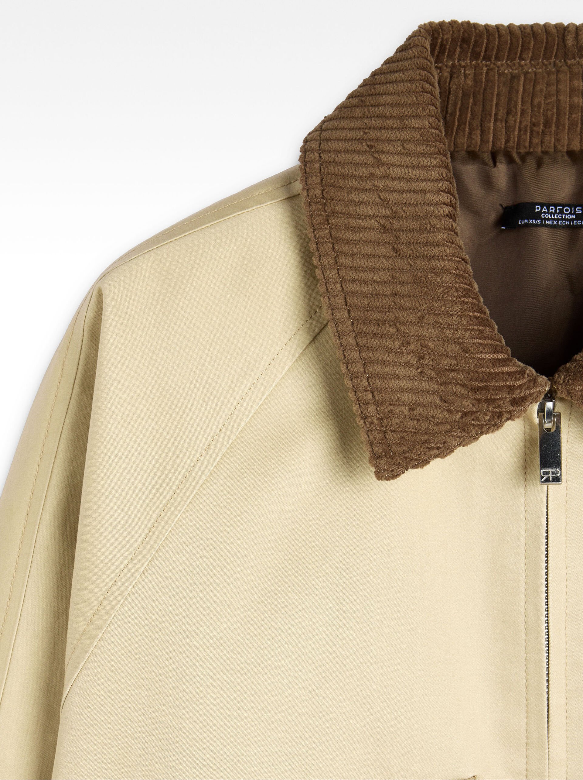 Jacket with contrast collar 100% cotton image number 5.0