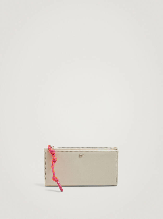 Wallet With Cord Detail, Ecru, hi-res