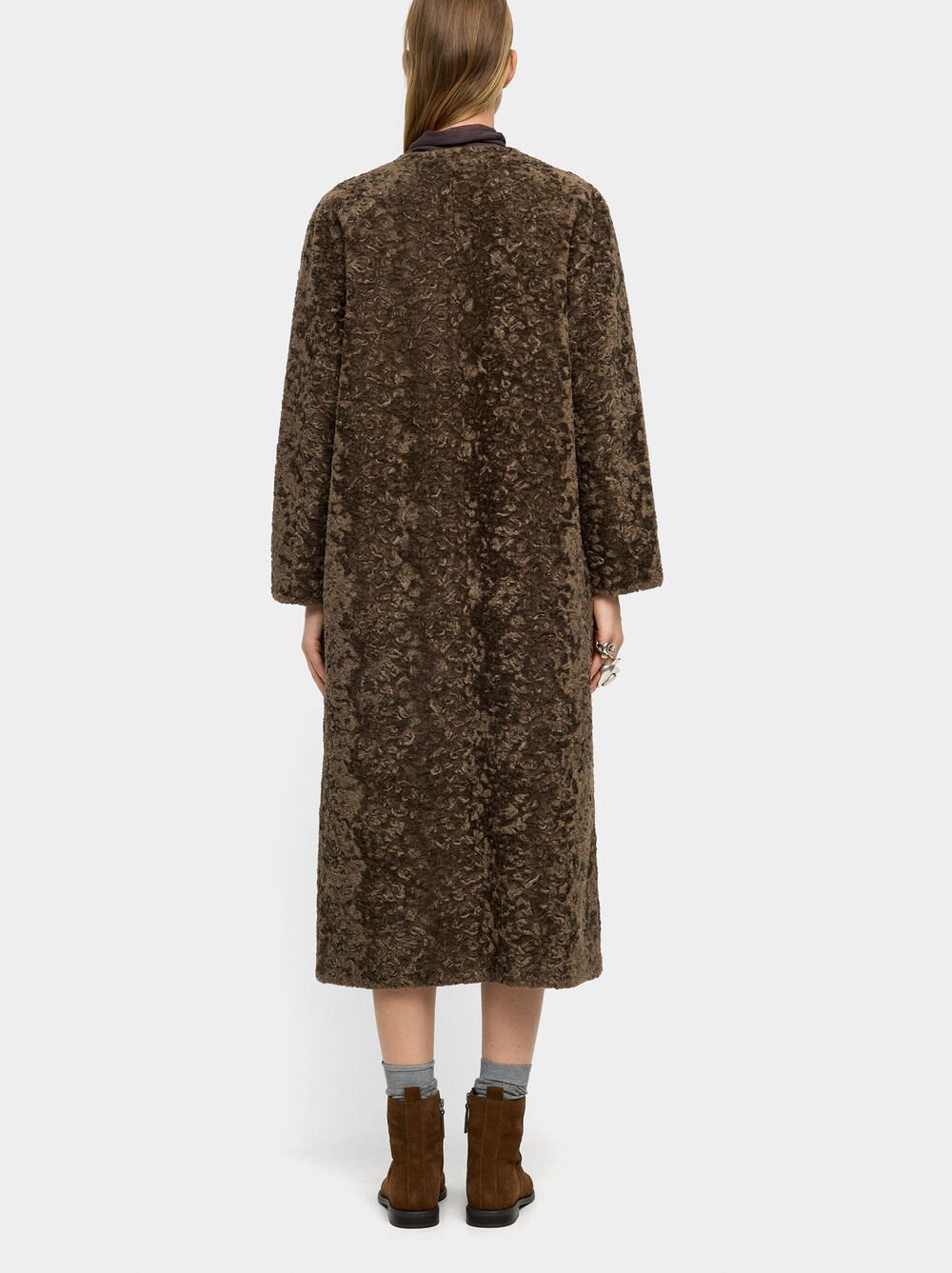 Cappotto lungo con texture