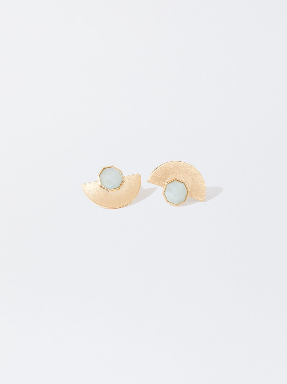 Golden Earrings With Resin