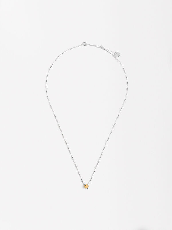 Bicolor necklace with star - 925 sterling silver