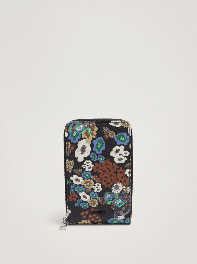 Floral Print Mobile Phone Case, Black, hi-res