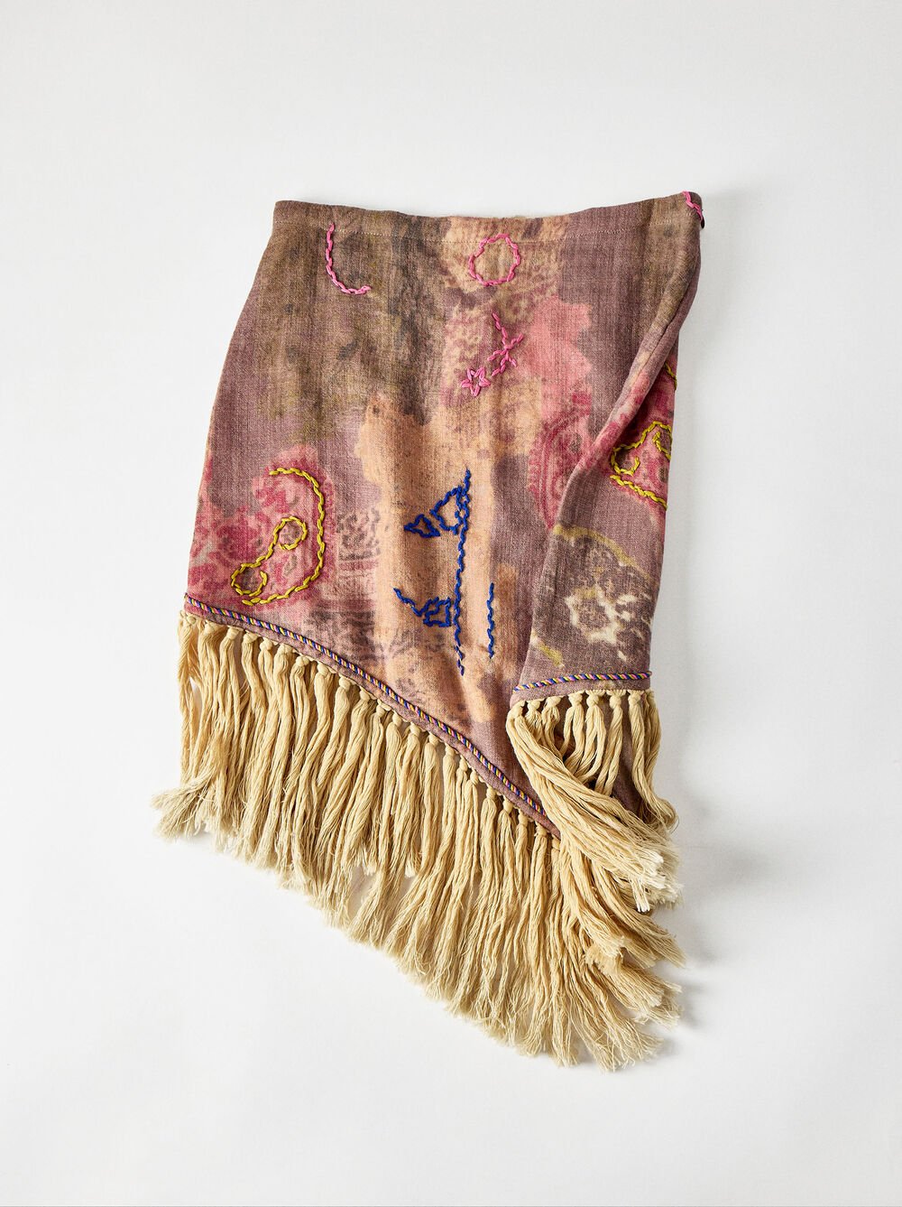 Wool skirt with fringes