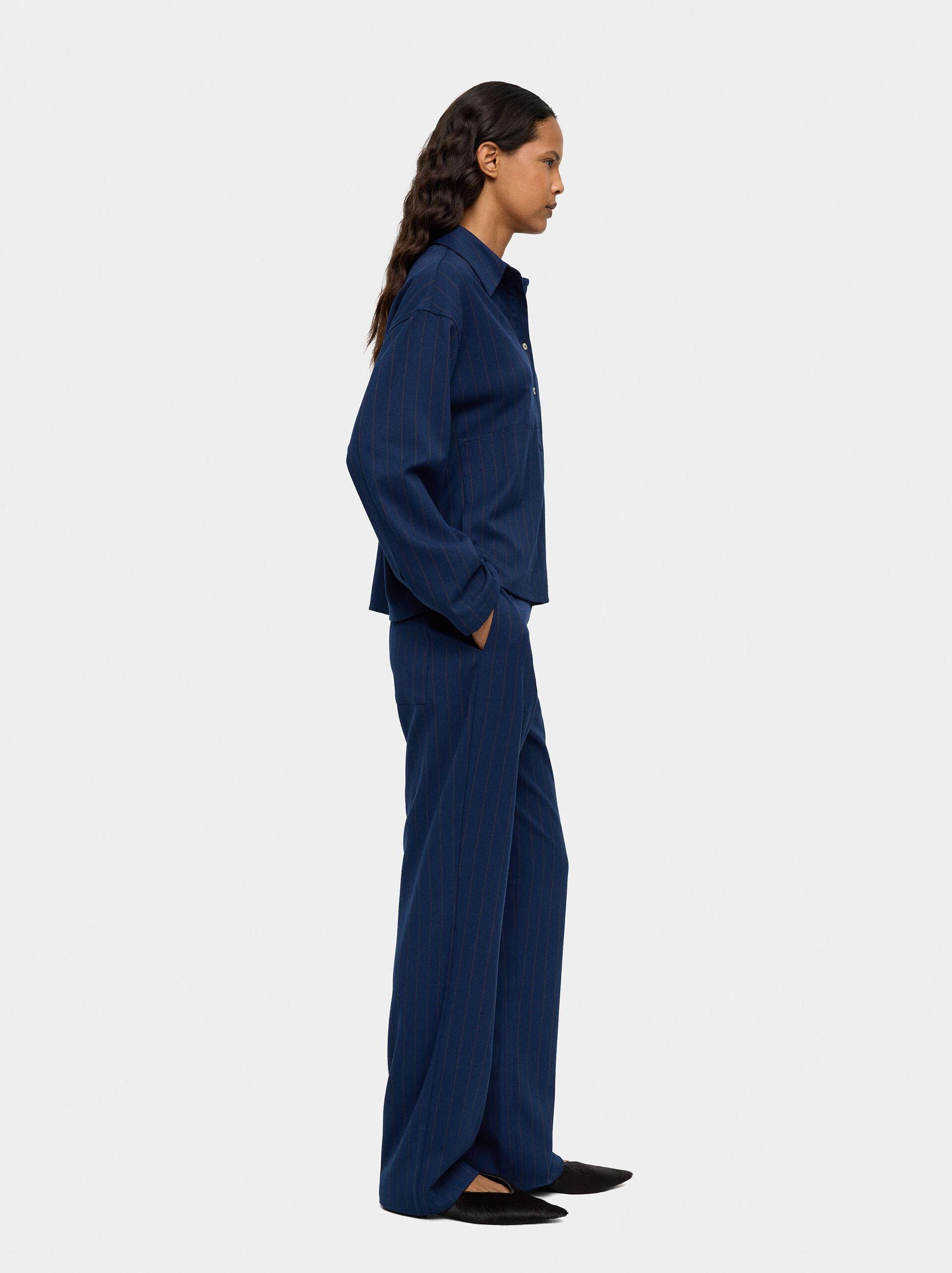 Trousers with pinstripe image number 3.0