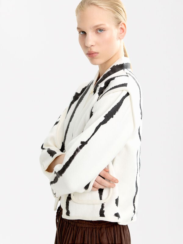 Printed 100% cotton coat