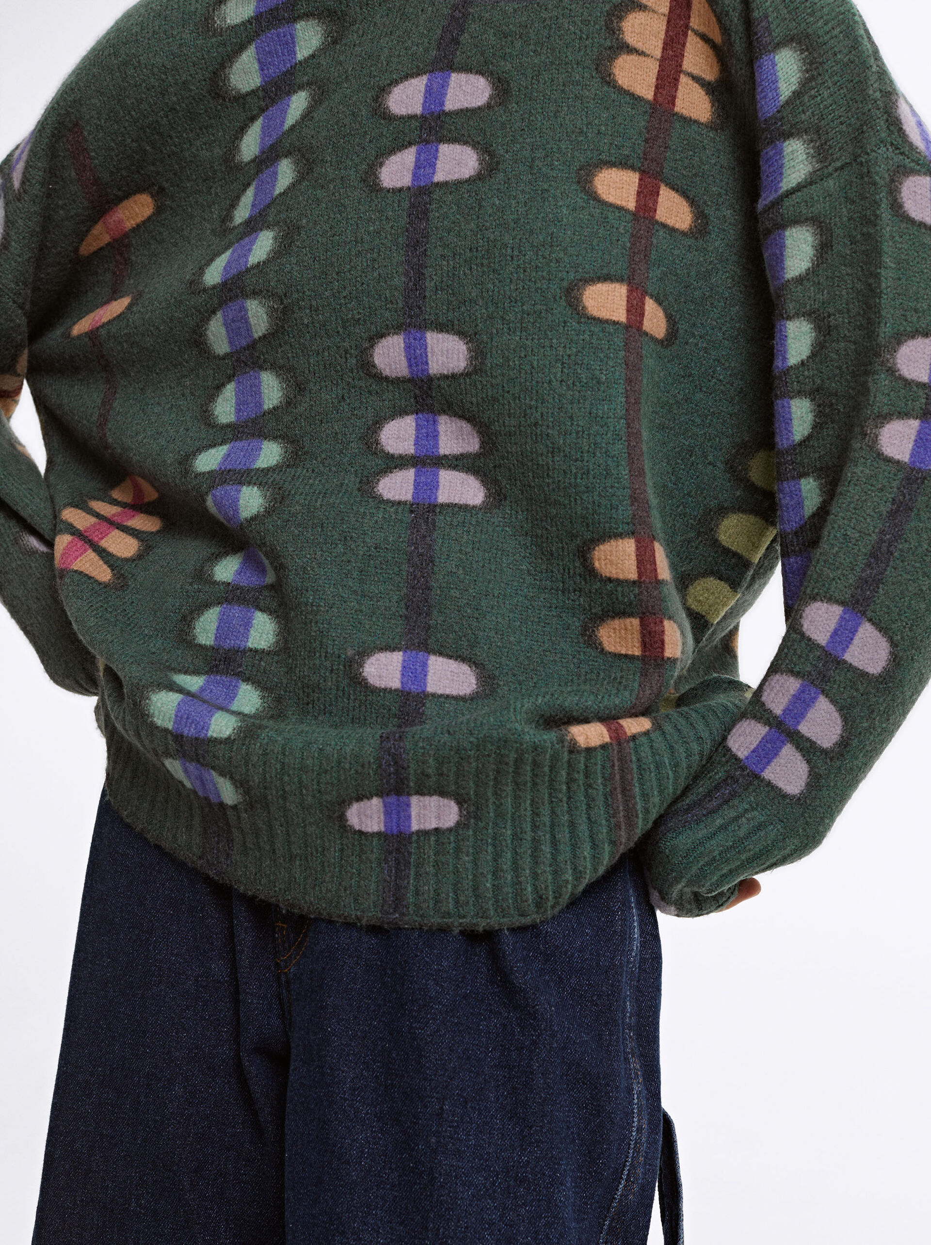 Printed Knit Sweater image number 3.0