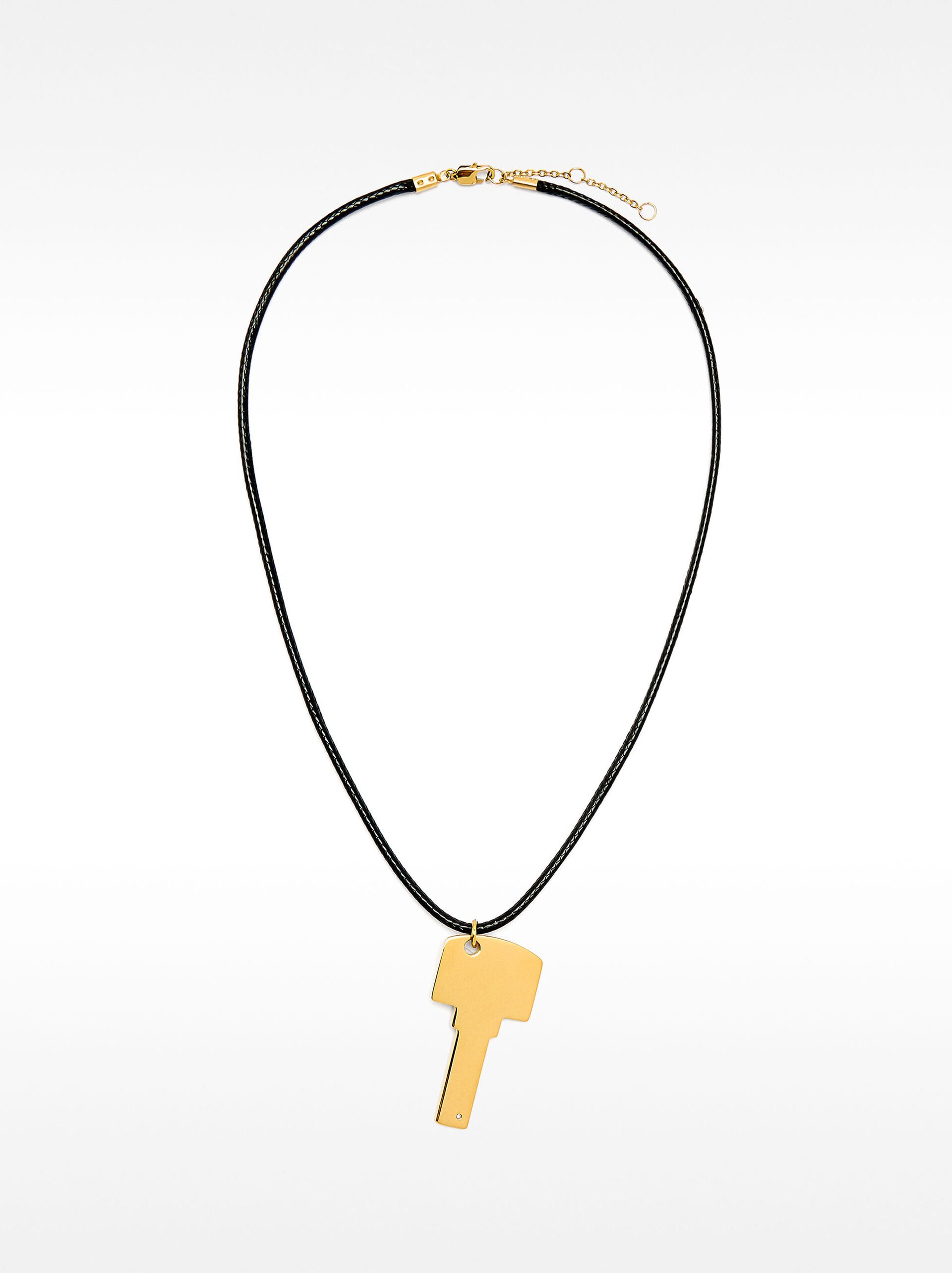 Collar cordón colgante llave - acero inoxidable image number 0.0