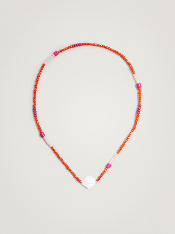 Elastic Necklace For Children With Shell, Multicolor, hi-res