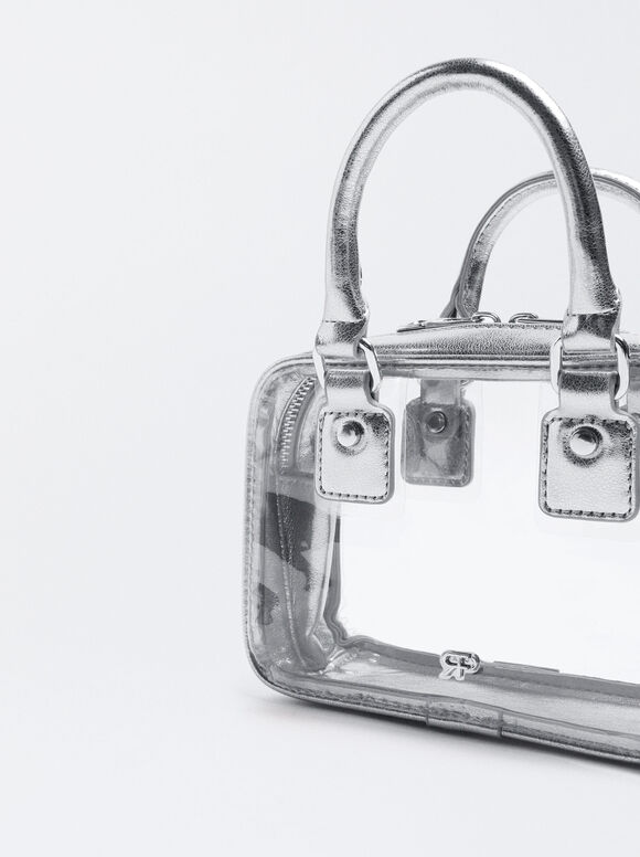 Transparent Crossbody Bag, Silver, hi-res