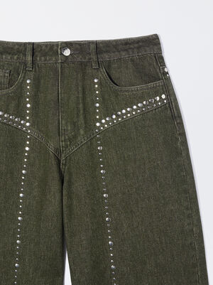 Pantaloni In Cotone Con Borchie image number 7.0