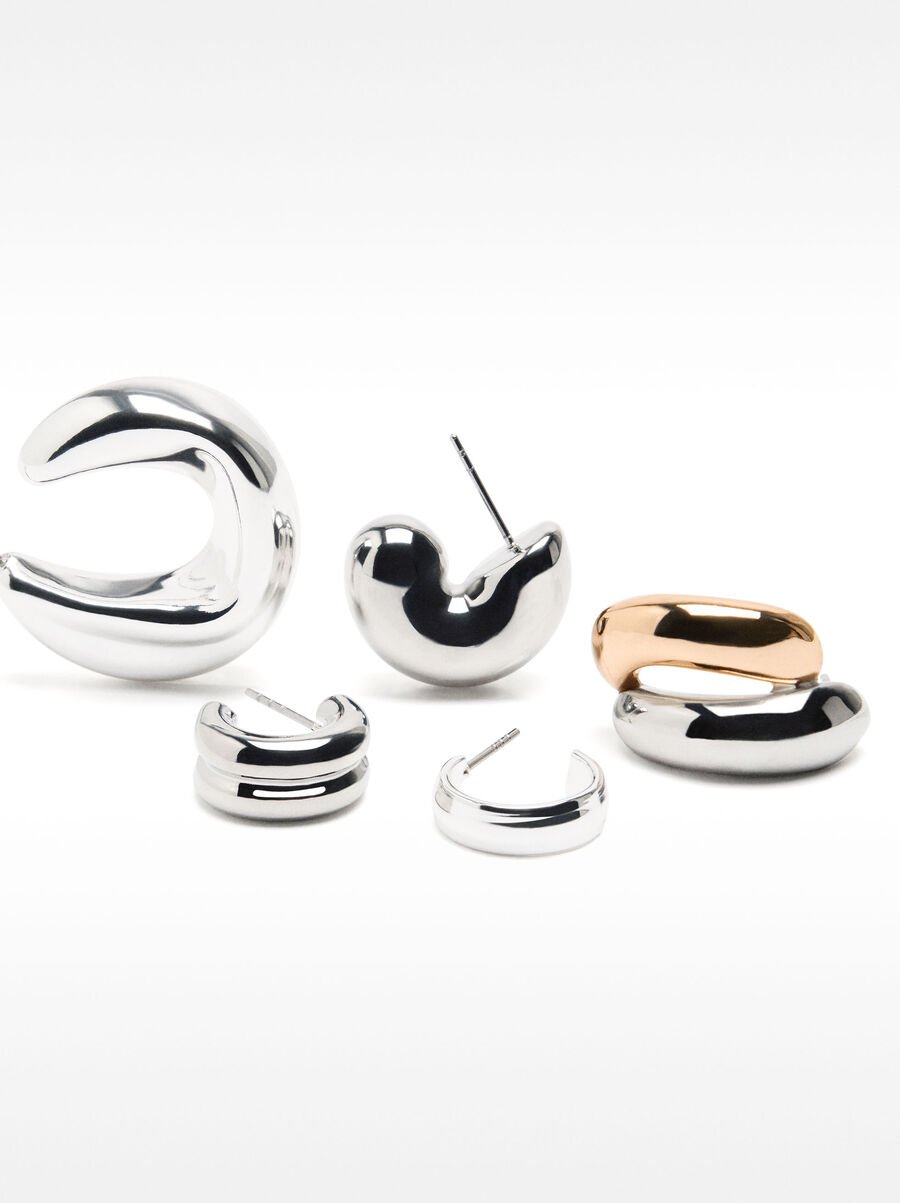 Set of bicolor open hoop earrings