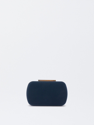 Party Clutch With Chain Handle, Navy, hi-res