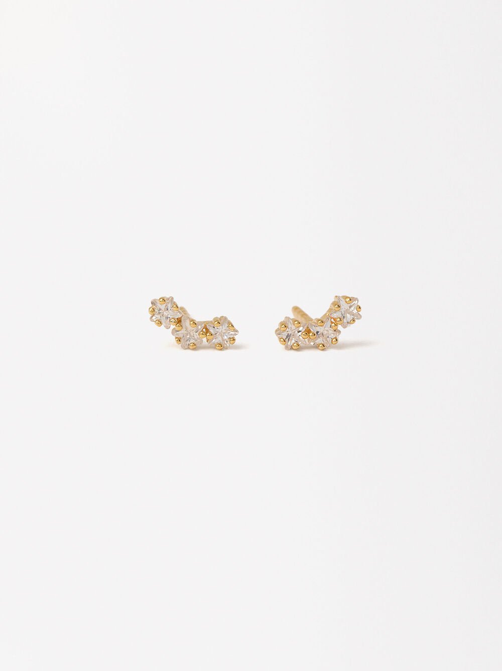 Earrings with set cubic zirconia - 925 Sterling Silver