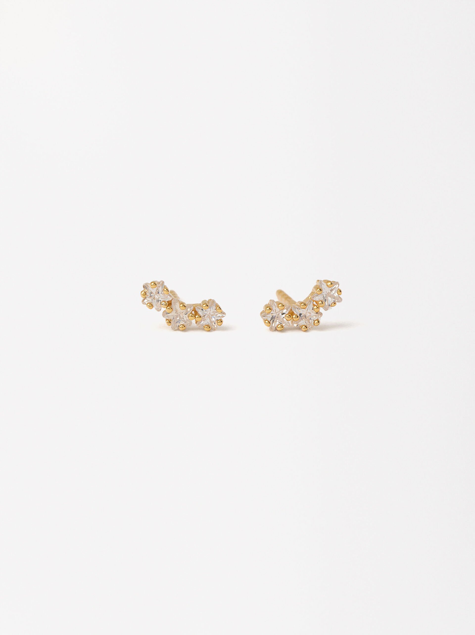 Boucles d'oreilles serties de zircones - Argent Sterling 925 image number 0.0