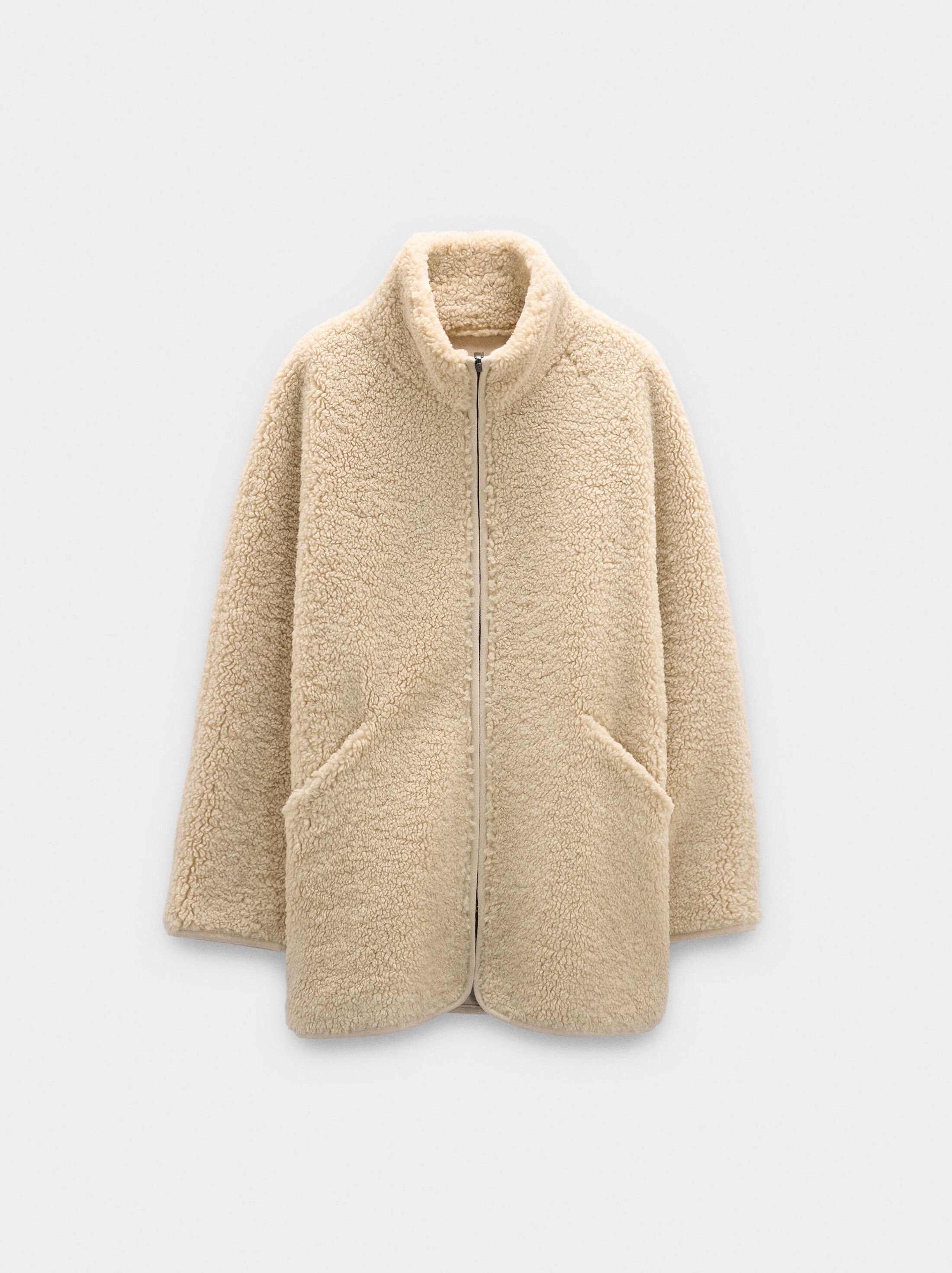 Reversible jacket with sherpa effect image number 8.0