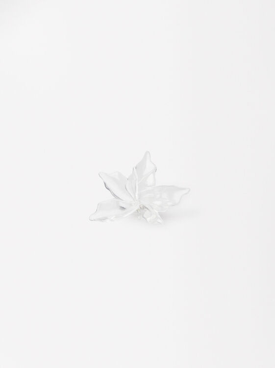 Online Exclusive - Ring With Flower, White, hi-res