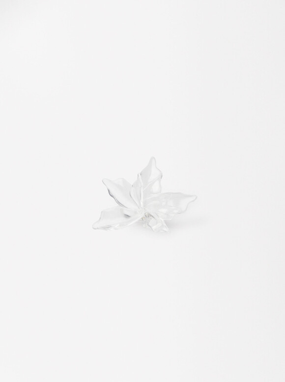 Online Exclusive - Ring With Flower, White, hi-res