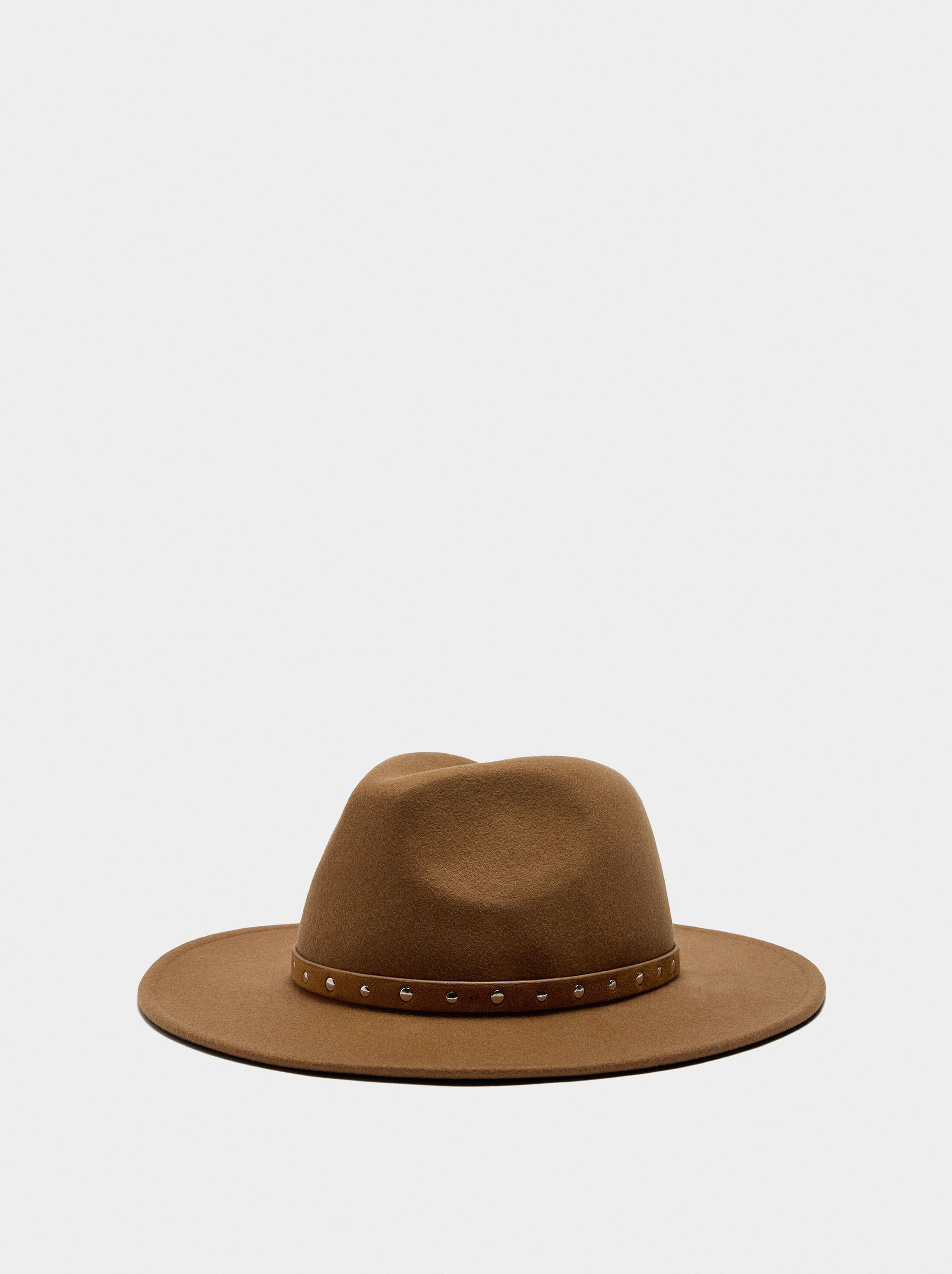 Wool hat with belt and studs image number 0.0
